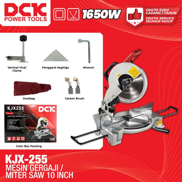 Gambar DCK KJX255 Mesin Gergaji / Miter Saw 10" dari Drill&Co Kota Administrasi Jakarta Barat Tokopedia
