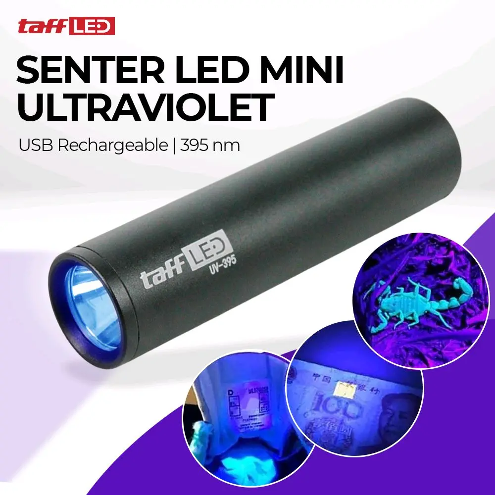 TaffLED Senter UV Pet Urine Detection Money Detector 395nm - UV-395