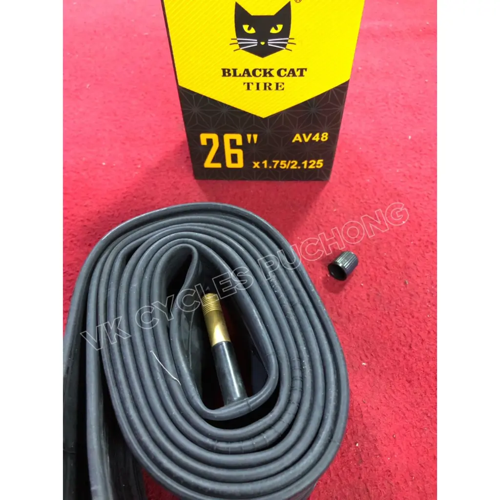 BLACK CAT TUBE 26X1.75/2.125 AV 48MM Schrader BICYCLE BUTYL TUBE 26"