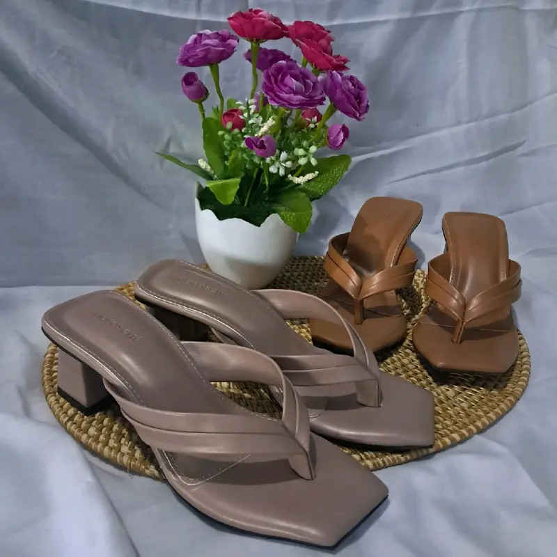 High heels wanita sandal hak tinggi 5cm simple model terbaru murah Kasual 2