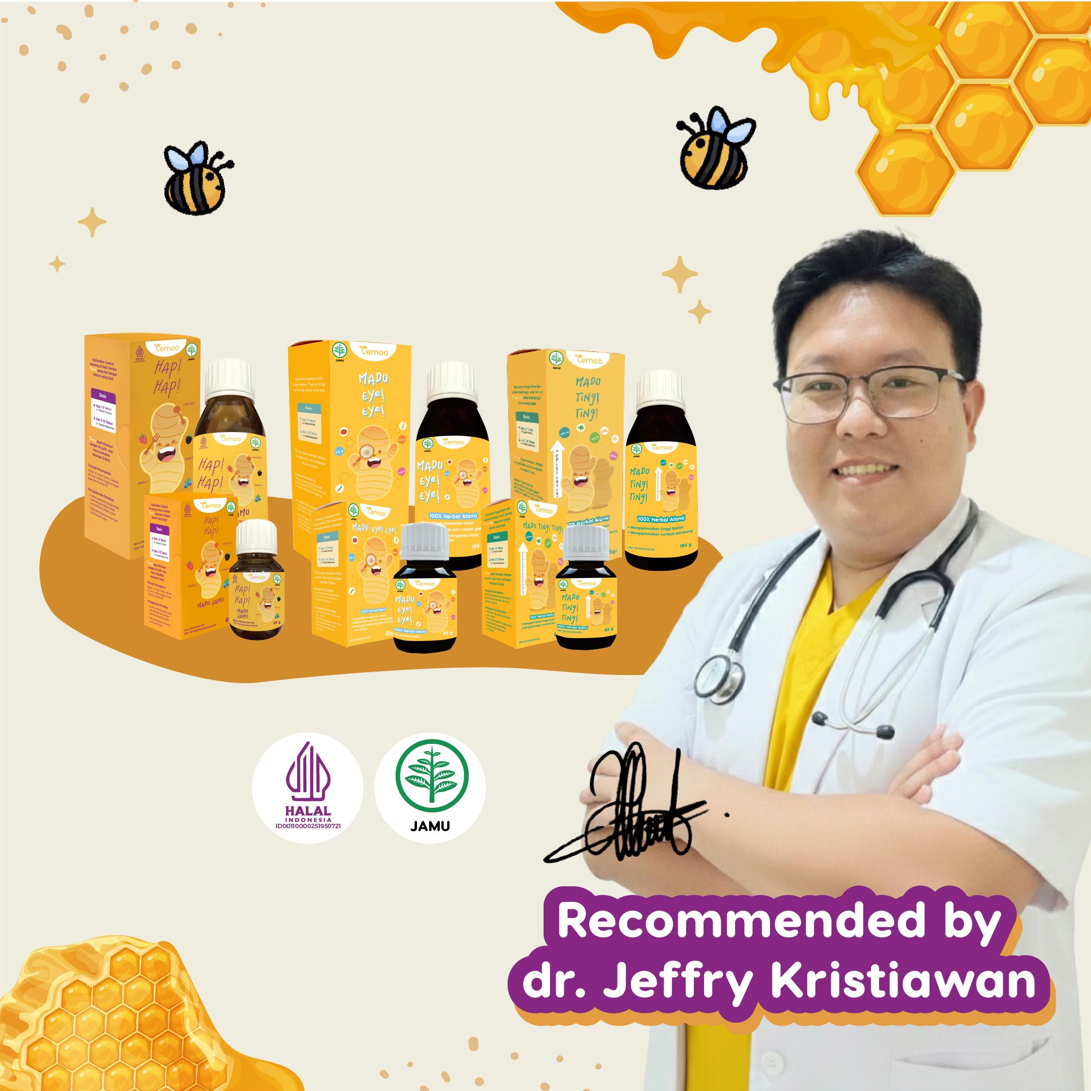 [DAPAT COIN PURSE] Paket Tumbuh Gemoy - Temoo Hap Hap Madu Jamu 185 gr + Temoo Madu Ting! Ting! 185 gr D11