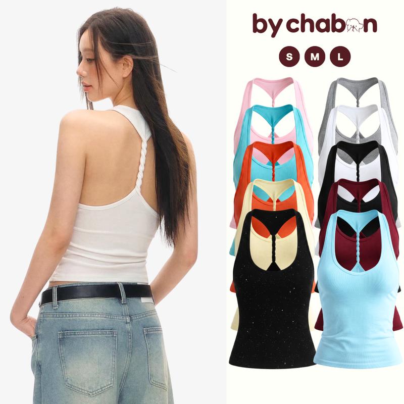 Áo 3 Lỗ Nữ Cổ Chữ U Dáng Ôm Lưng Kiểu Xoắn Dây Cá Tính By ChaBon CB30