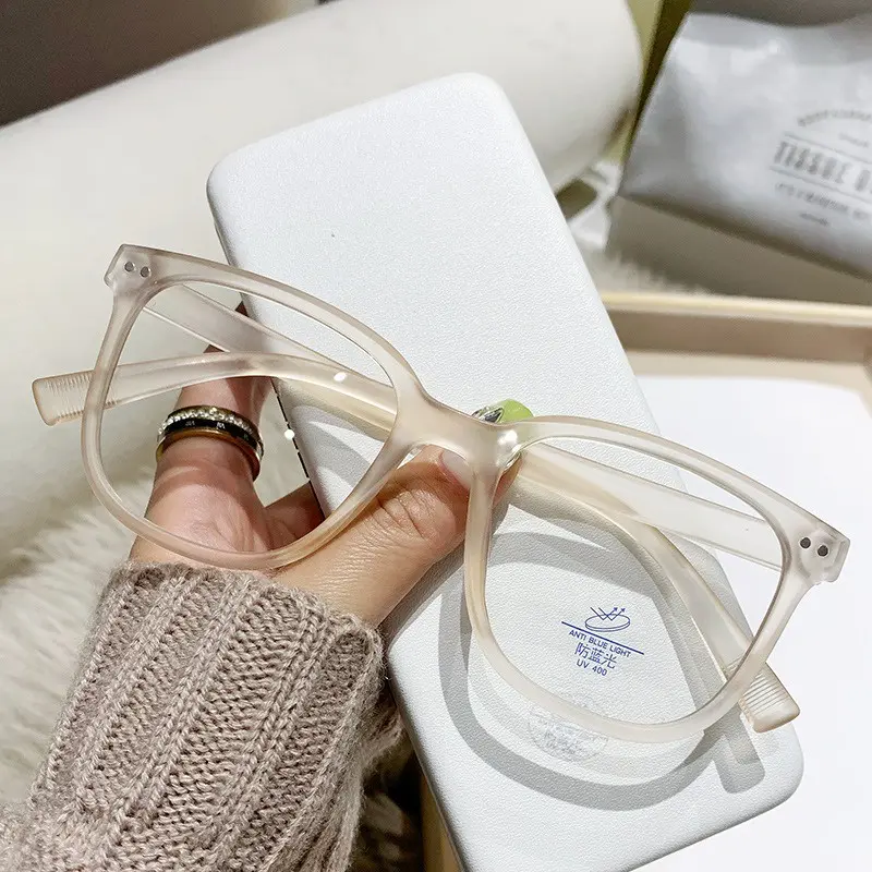 Korean Style Oval Frame Anti Radiation Eye Glasses Anti Blue Eyeglasses for Women Outdoor Glasses with Blue Light