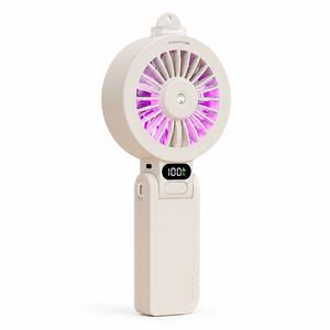 Quạt cầm tay phun sương sạc USB có màn hình số mini gấp gọn gió mạnh tiện mang theo đeo cổ để bàn dùng cho du lịch văn phòng ký túc xá mùa hè