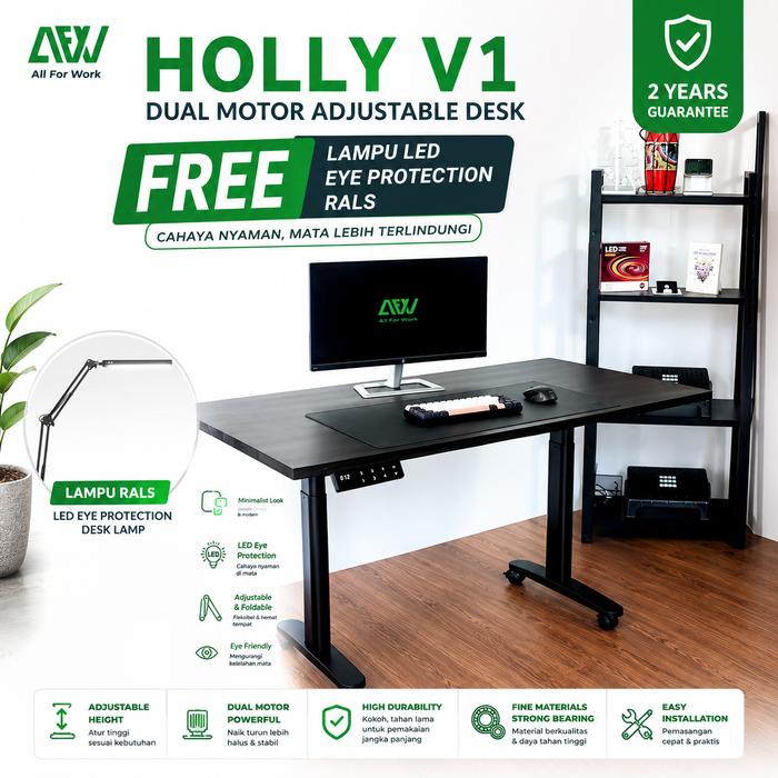 Promo AFW Meja Kerja Elektrik / Adjustable Desk / Meja Komputer HOLLY ...