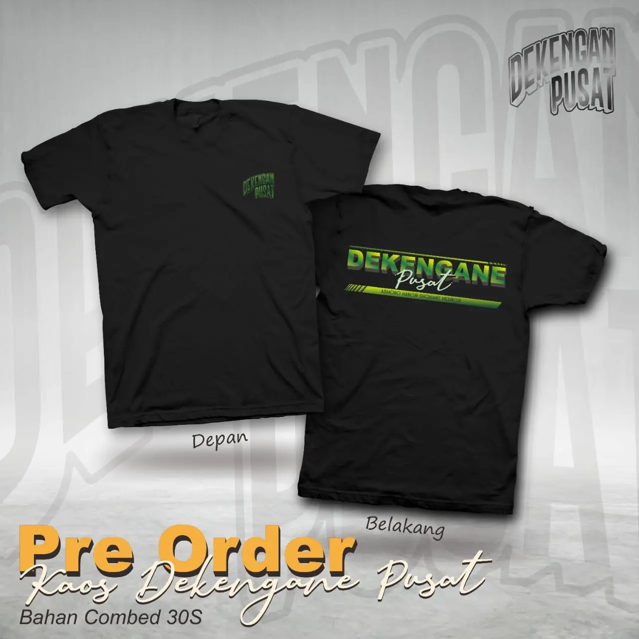 Kaos DEKENGAN PUSAT  untuk pria dan wanita bahan katun combed 30s elegan dan kalem t-shirt