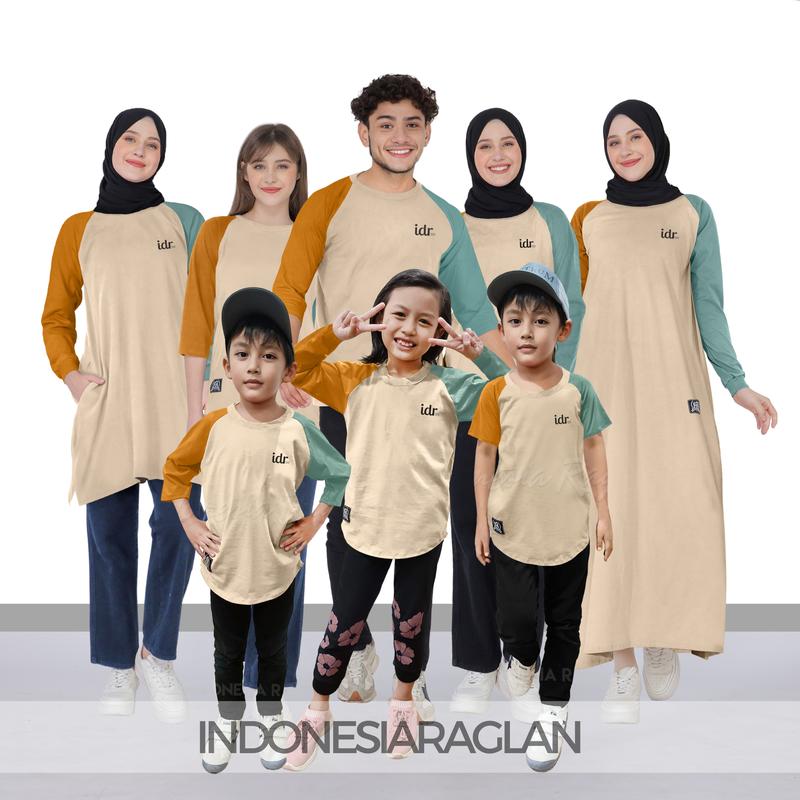 Indonesia Raglan Warna New Krem 3 Colour Kaos Family Set Keluarga ...