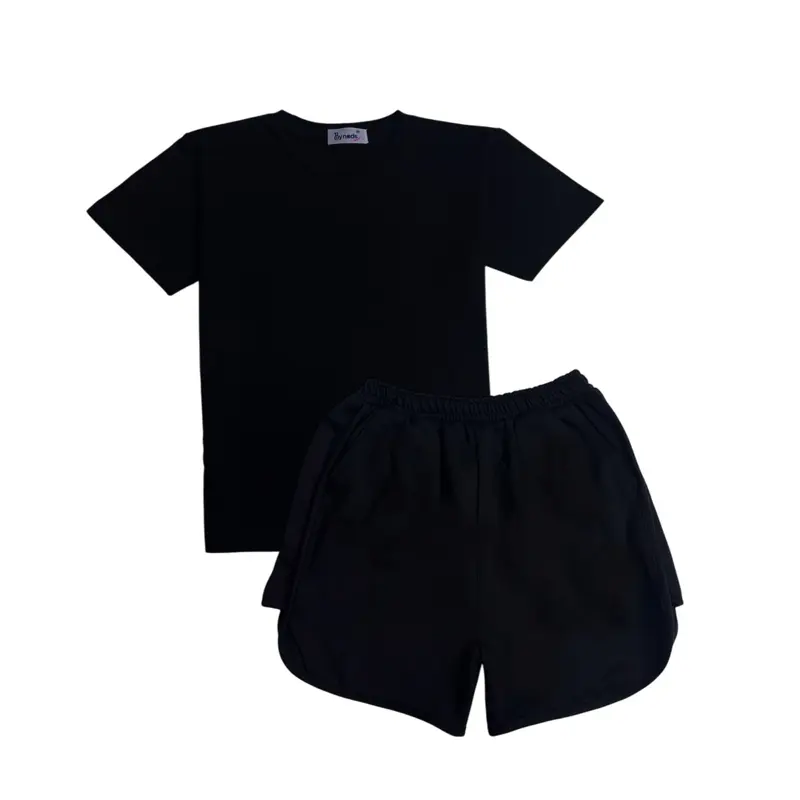 BYNADS WEAR | One Set Kaos Celana Polos Setelan Pendek Cotton Combed 30s Fleece Premium Baju Celana Lembut Nyaman 2