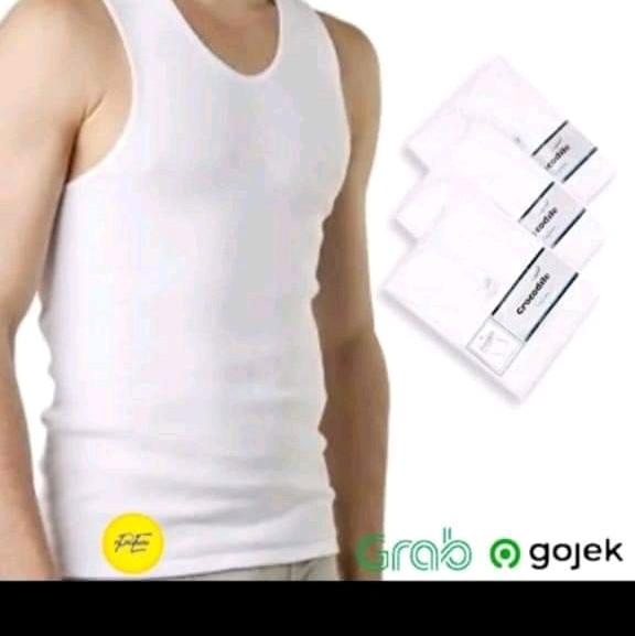 singlet crocodile 801 untuk pria dewasa Katun Putih Salur bisa dicuci dengan mesin regular kolor laki2 xl spandex cotton jalan Kapas Cuci Dingin 0