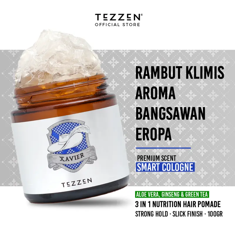 Tezzen Xavier Water Based Pomade - 3 in 1 Nutrition Hair Pomade - with Aloe Vera, Ginseng & Green Tea 0