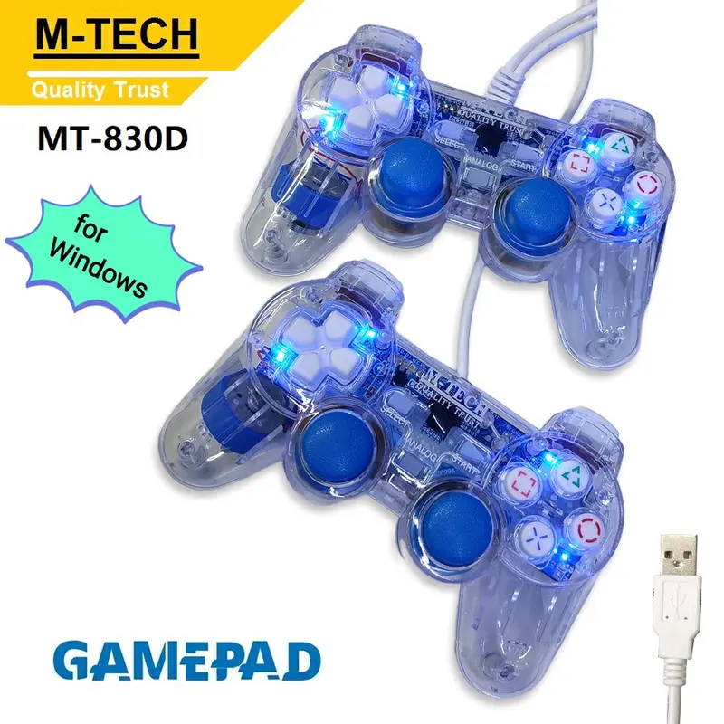 Gamepad Double Getar / joystick komputer pc Laptop Transparan M-Tech Controller Wireless Joystick 0