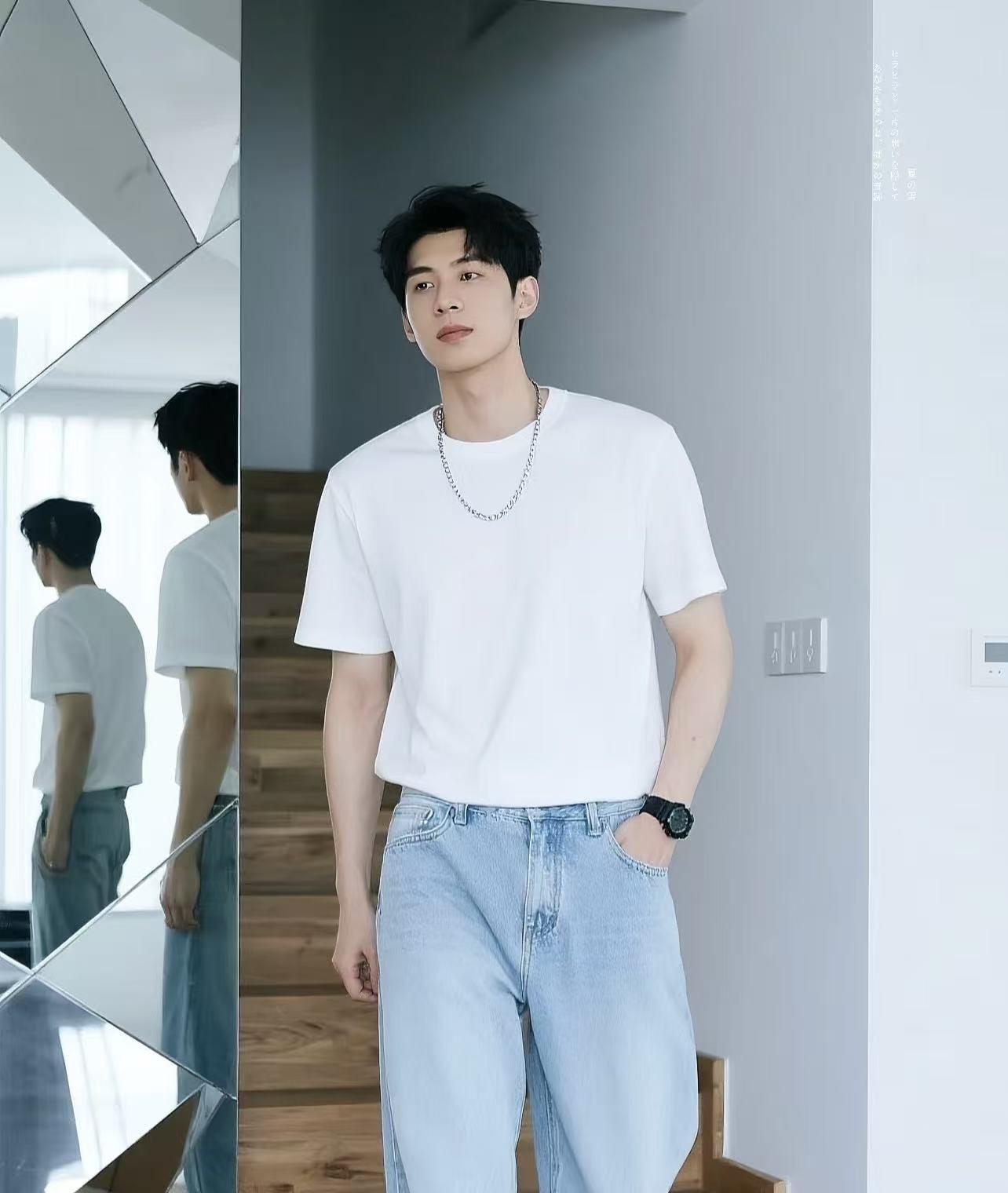 Baju Kaos Pria Polos Polos Murni Basic Outfit Sehari-Hari Lembut Adem Tebal 260g