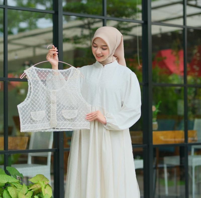Product Introduction of (Lovvin Collection) Gamis Hanbok - Gamis Lebaran, Brukat/Brokat Korea Style Warna kalem Muslim Wanita Dress Mewah Pesta gamis  kombinasi 11