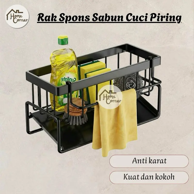 Rak Wastafel Anti Karat Estetik Rak Spons Sabun Cuci Piring Kokoh
