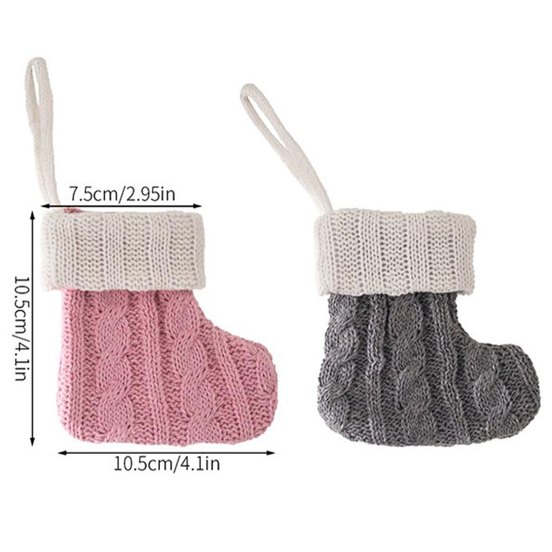 Product Introduction of Tất Dệt Kim, Đồ Trang Trí Giáng Sinh, Tất Treo Cây Thông Noel, Tất Giáng Sinh Mini, Mặt Dây Chuyền 20
