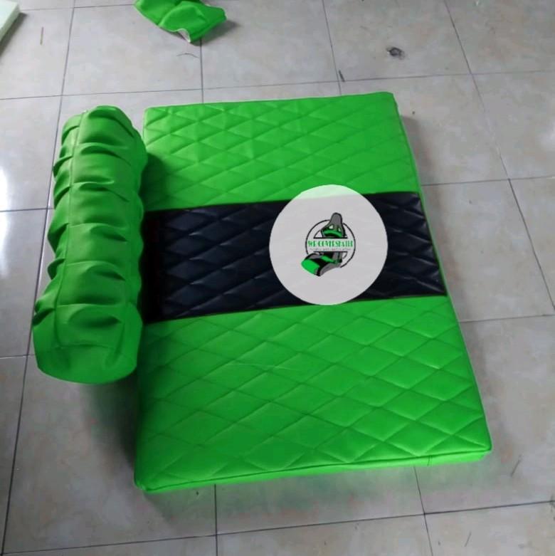 matras kasur +guling pengganti sandaran kiri mobil truk dan pickup ukuran L80cm T60cm tebal busa 5-6 cm terlaris Camping 4