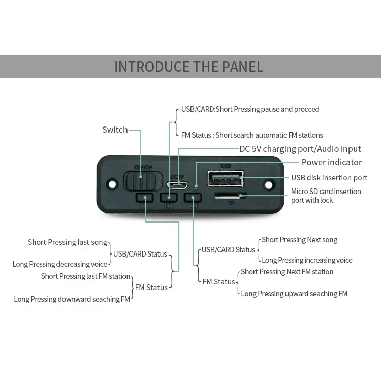Modul Bluetooth MP3 FM radio 102 ampli 2x3watt 2