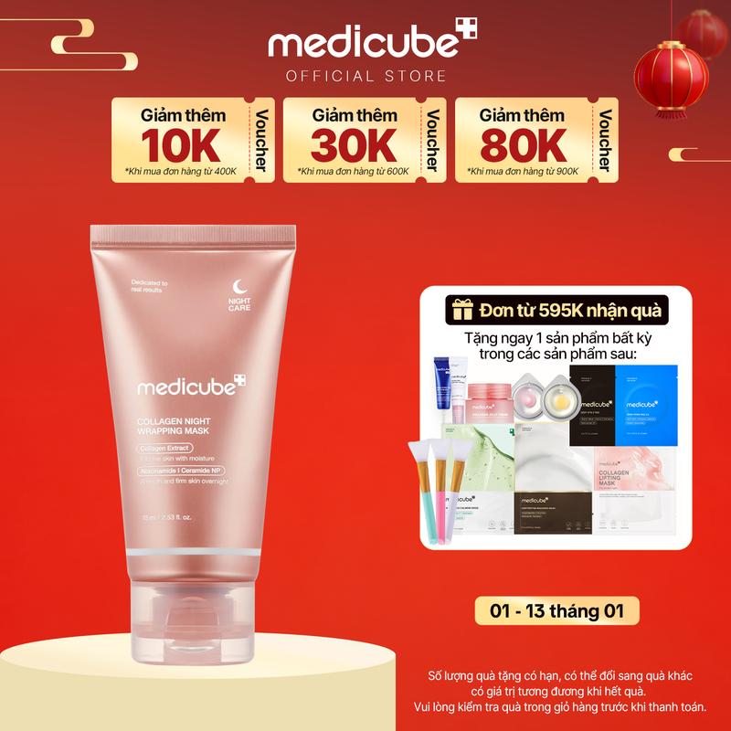  Mặt Nạ Ngủ Collagen Night Wrapping Mask 75ml - Tặng 1 cọ jelly random 