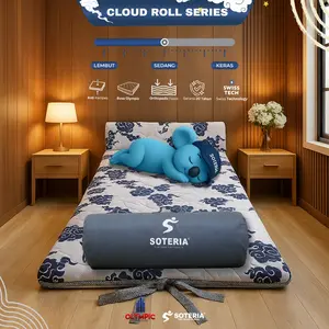 Soteria x Olympic Cloud Series Kasur lipat Portable Bonus Tas Bulat / Matras Busa Soteria Original Premium Anti Kempes / Travel Matress Roll Gulung Dengan Bantalan Easy To Carry Garansi Resmi Cloud Roll Series