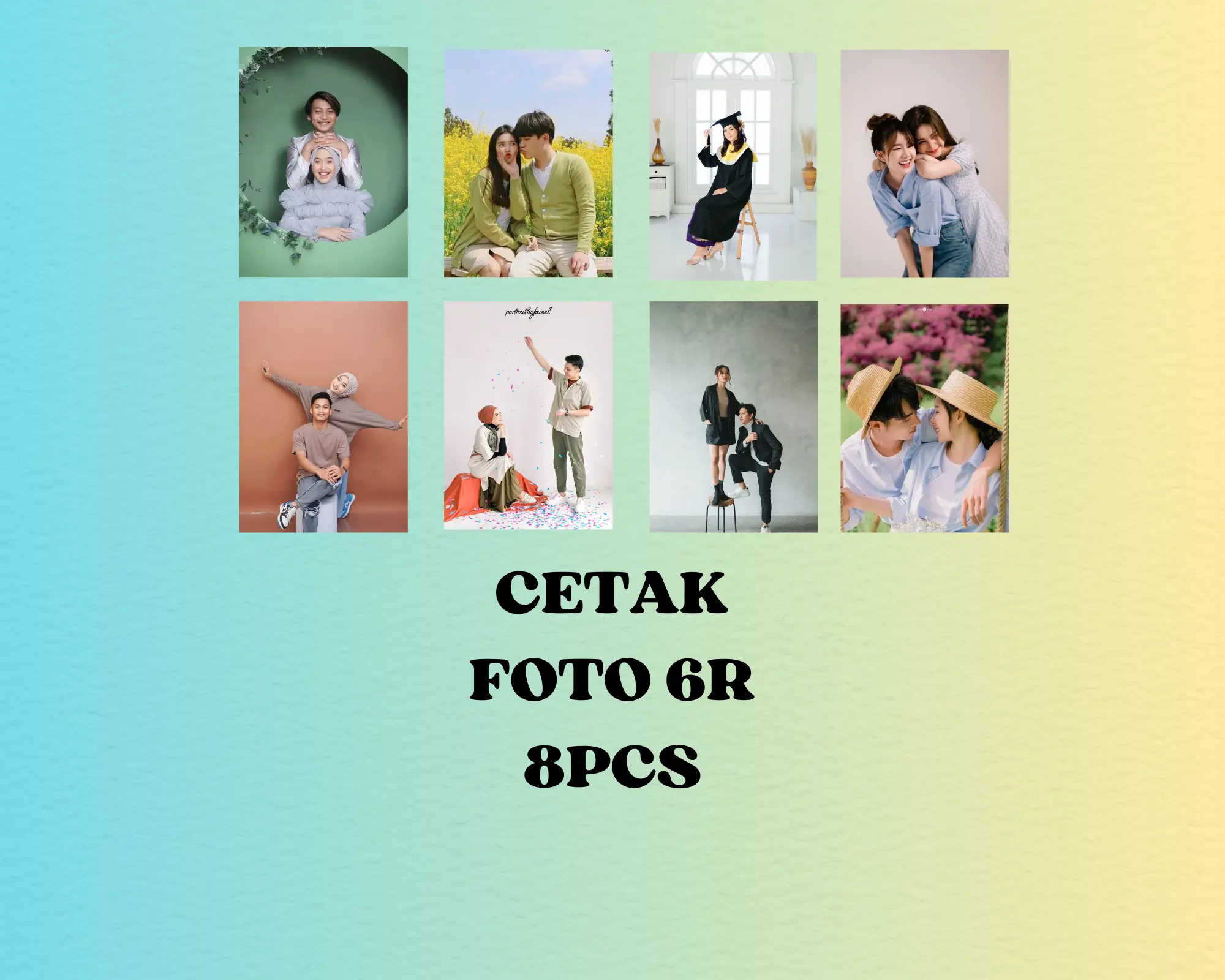 8 PCS [6R] Foto PERSEGI Dipasang di Dinding Satu Sisi 15X20 cm MDF Gratis Bubble Wrap cetak  foto