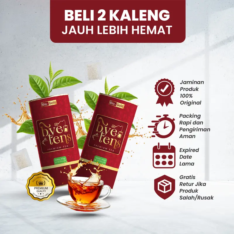 Bye Tens - Bundling 2 Kaleng Minuman Teh Herbal Rempah Tradisional Teh Hijau, Mengkudu, Seledri untuk Darah Tinggi 7