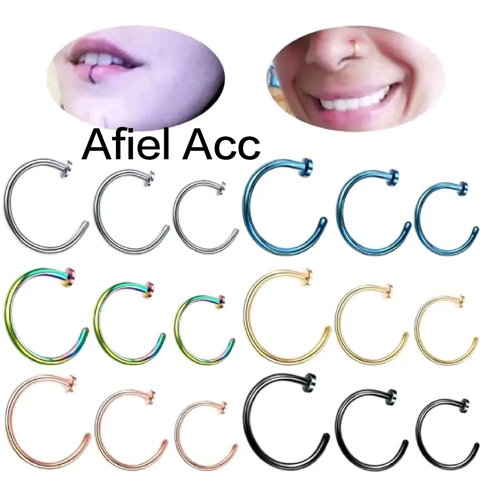 1Pcs(1biji) Anting Healik C Stenlist Steel Hidung dan Bibir dengan Berbagai Warna Earrings Bahan Stenlist Steel Cocok untuk Area Hidung dan Bibir