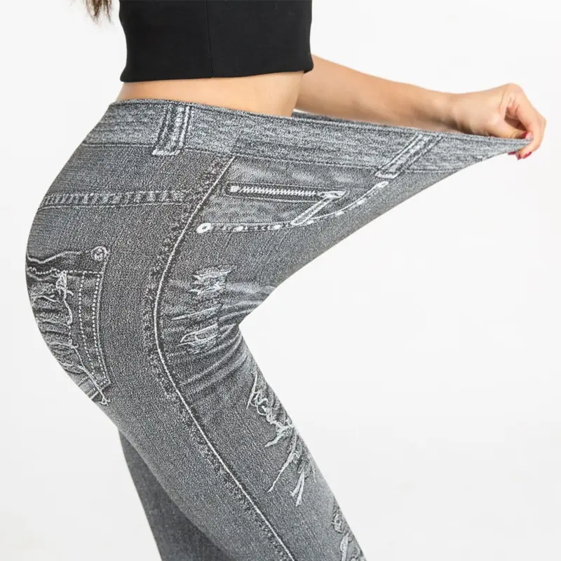 Quần Jean Giả Co Giãn Cho Nữ, Quần Legging Ôm Sát, Quần Bó Hông, Quần Bút Chì 2