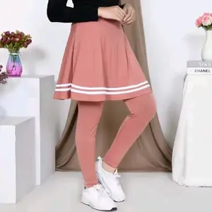 setelan rok + legging variasi strip casual trendy masa kini setelan olahraga Sporty viral