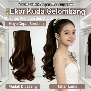 Rambut Palsu Anak Hair Clip Curly Wig Anak Ponytail Anak Curly Tali Fashion