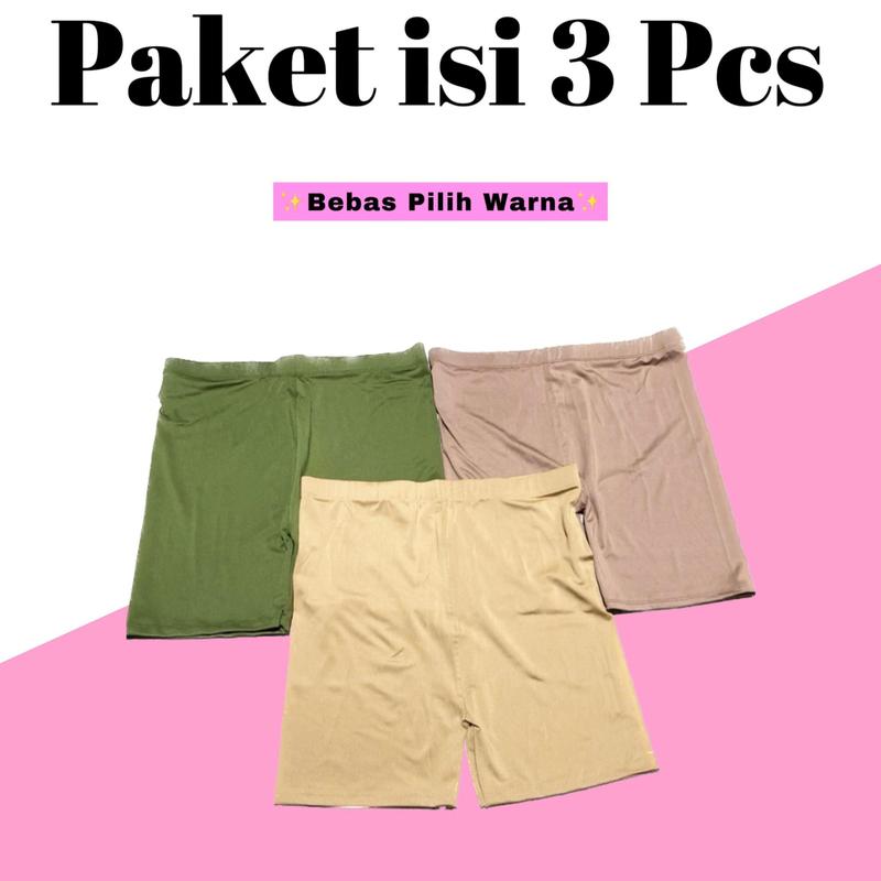Paket 3pcs Legging Pendek /  Short Legging Dewasa / Legging Pendek Wanita / Legging Olahraga Celana Pendek 1