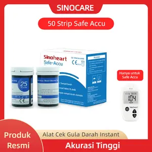 Sinoheart Safe Accu Strip Uji Gula Darah Sinocare (50 Strip) alat cekgula - Expired masih Lama stik  gula alat tes diabetes recorder cek