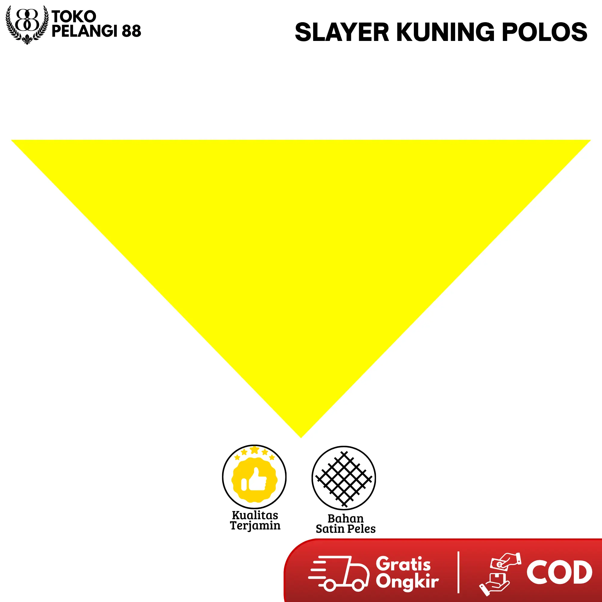 Slayer Kuning Segitiga Polos Syal Kuning