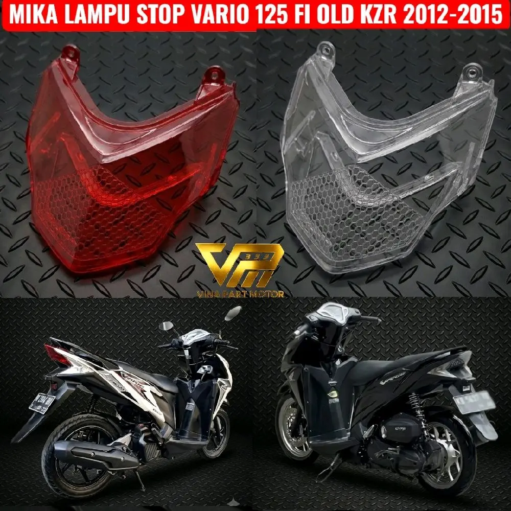 kaca mika lampu stop vario 125 fi old kzr 2012 2013 2014 2015 merah dan putih