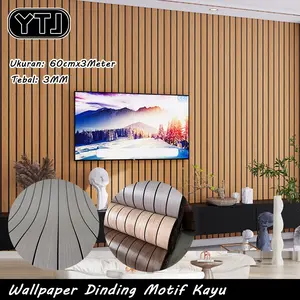 YTJ Wallpaper Dinding Motif Kayu | Wallsticker Dinding 3D Lebar 60cm x Panjang 3meter | tebal 3mm