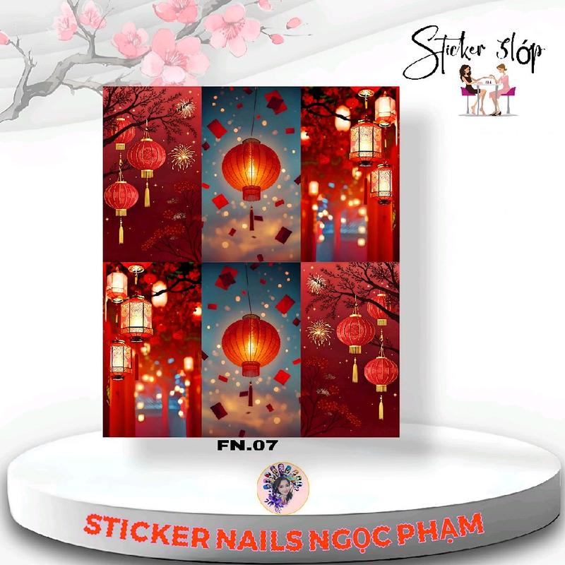  M66-STICKER NAILS DÁN NAILS BOX DÀI 3,5CM NGANG 2,3CM 6 HÌNH MIẾNG   KHÔNG CẦN SƠN LÓT NỀN  
