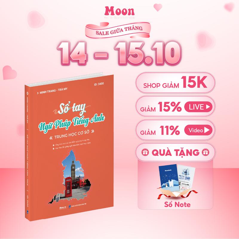 Sách - Sổ tay tổng ôn ngữ pháp Tiếng anh Moonbook cỡ A5