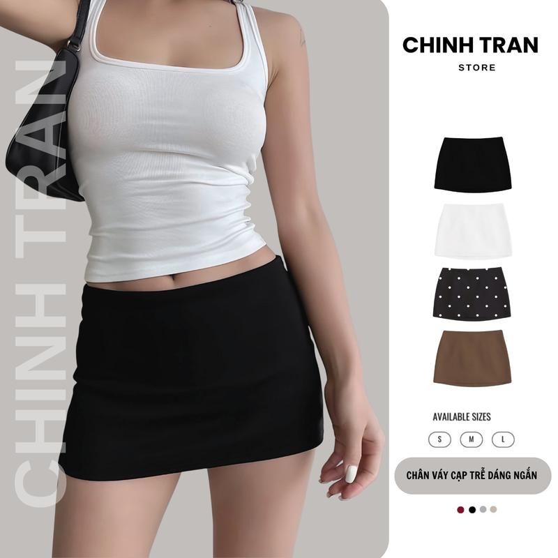   DEAL LIVE  Chân Váy Cạp Trễ Dáng Ngắn Basic Nhiều Màu Trendy 