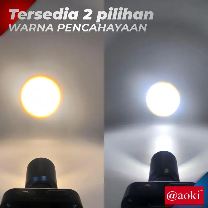 AOKI Lampu Senter Kepala LED Zoom Aoki AK-3675A 60W dengan Cahaya Maksimal 1000 Lumen dan RechaargerPro 3