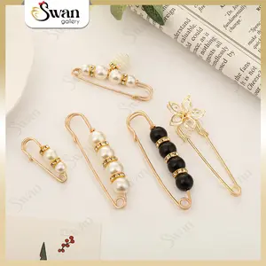 Peniti Celana Hijab Model Mutiara Pengait Bross Pin Tusuk Mutiara Elegan Aksesoris Stylish