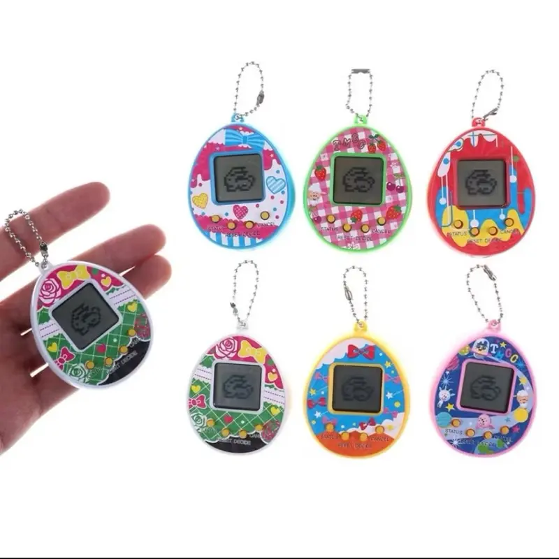 Tamagotchi Digital Pet Egg Mainan Virtual Hewan Peliharaan Elektronik Edukatif Anak dengan Desain Warna-warni dan Kunci Gantung