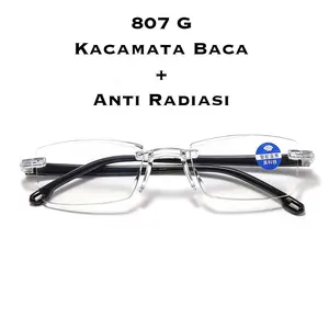 Kacamata Baca Lensa Plus Anti Radiasi +1.00 s/d + 4.00 Kacamata Pria Wanita Reading Glasses 807 G Hitam