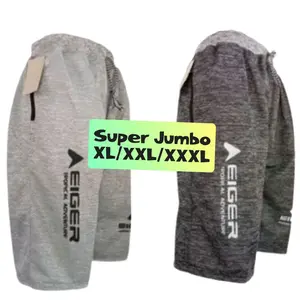 (DAPAT 5PCS)Baby terry  Celana pendek  XL XXL, XXXL jumbo RIP CELANA PENDEK SPORT ZIPPER FLEECE Pria Nyaman