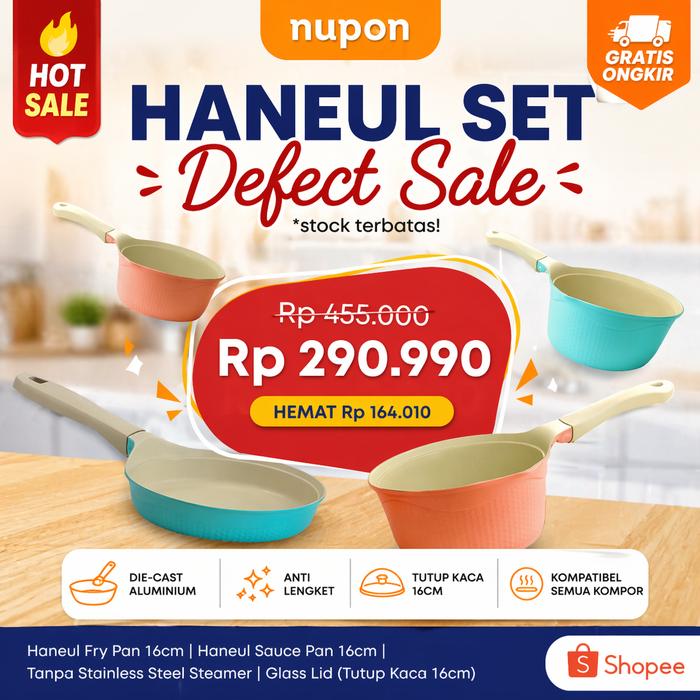 Gambar Haneul Mini Set DEFECT Panci Cookware Set Mini 16cm Sauce dan Fry Pan - Tanpa Handle dari Nupon Shop Kota Surabaya Tokopedia