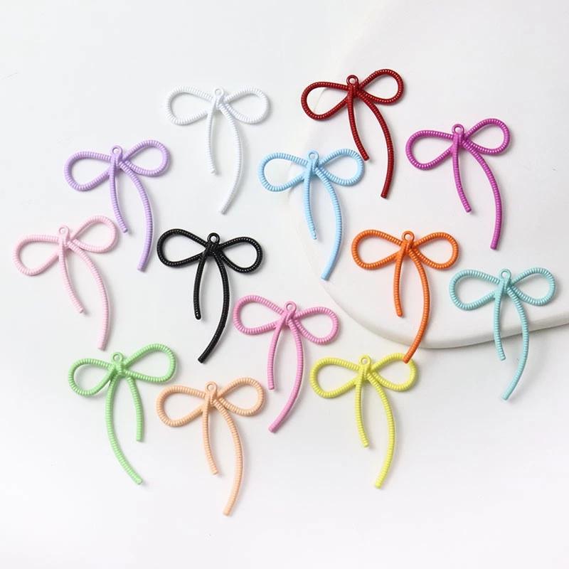 1pcs Gantungan tas kunci aesthetic keychain bow bag charm ribbon mini cute crochet 4