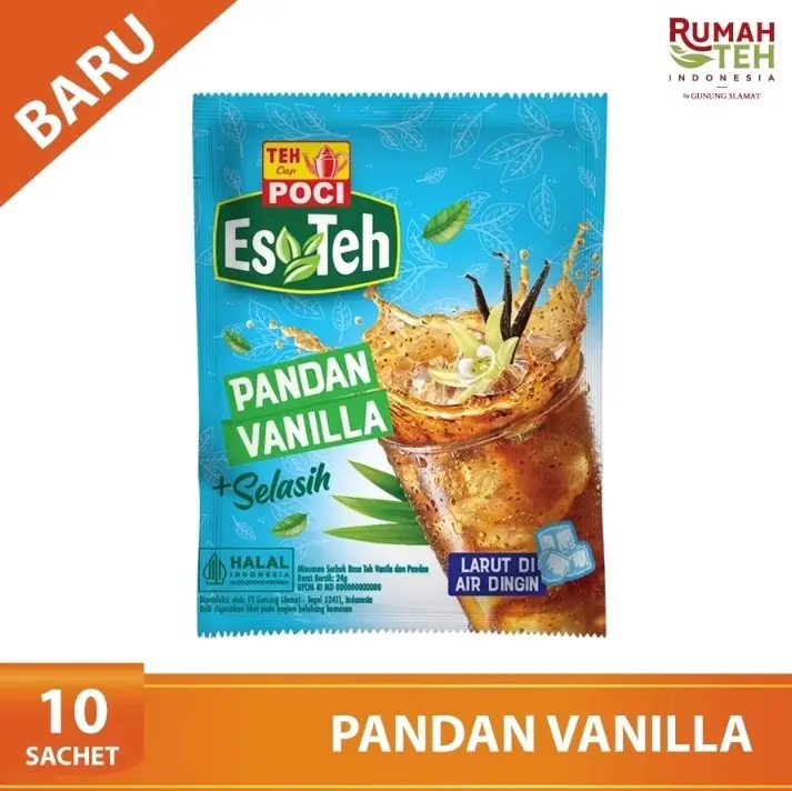 Instant Powder Es Teh Poci Teh Pandan Vanilla Selasih