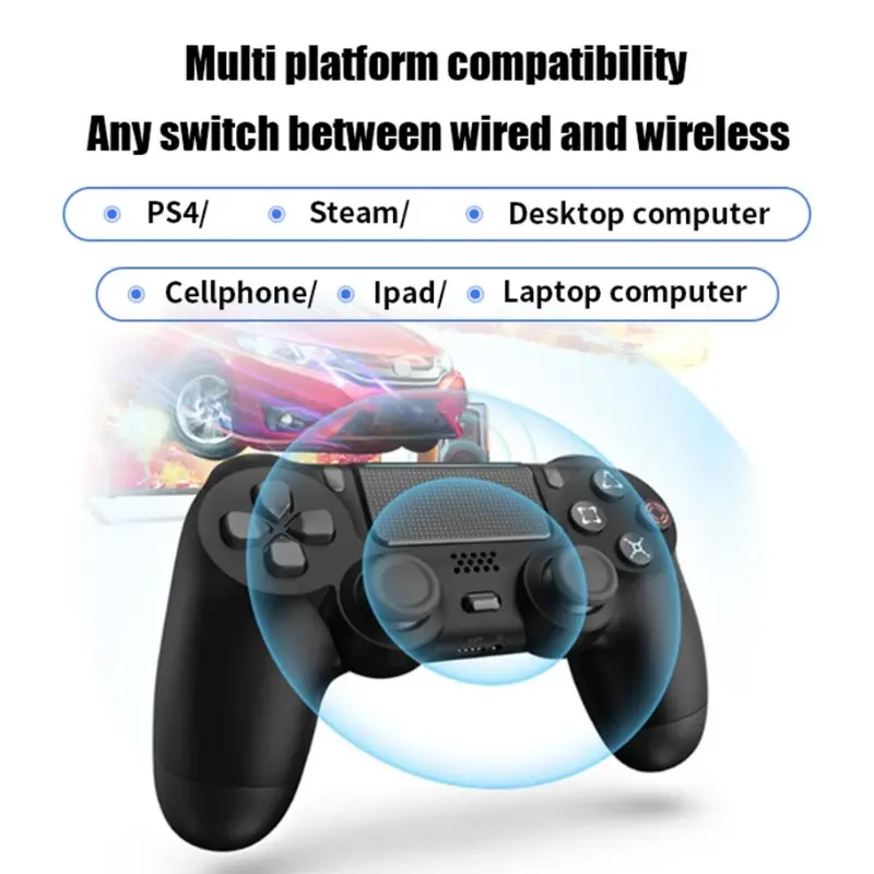 Wireless Gamepad Stick Controller LED Original Free Charger For P4 Touch Bar Controller 5