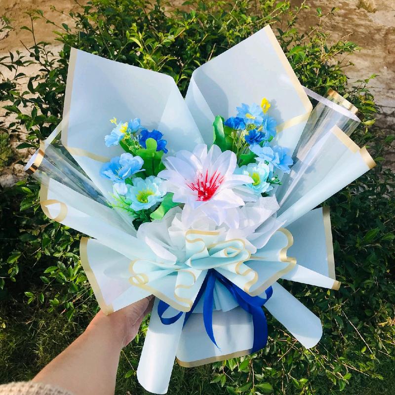BUKET BUNGA CANTIK / BUKET BUNGA AESTHETIC TIPE SKYBLUE / BUKET BUNGA HADIAH ANNIVERSARY 5