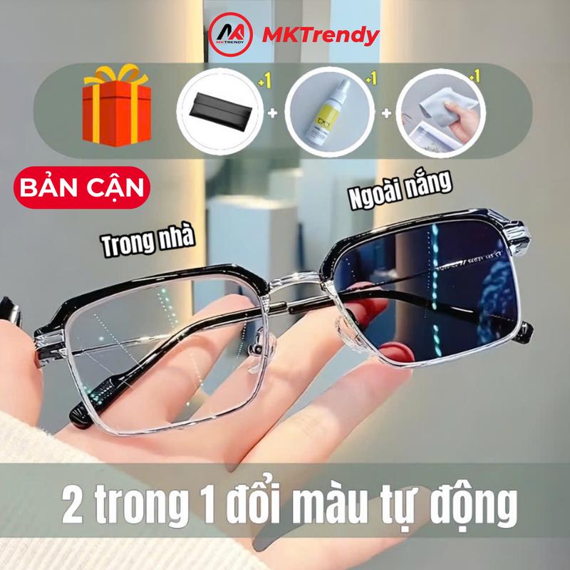Mã X10 CẬN- Kính CẬN Đổi Màu Dưới Nắng Nam Nữ  Gọng Hợp Kim Kính Mát Thời Trang Cao Cấp Kính Râm Nam Nữ Chống UV Chống Nắng Chống Bụi Mắt Kính Kính Mắt Gọng Titan Xu Hướng Gọng Kính Thay Tròng Glasses Đi Đường Đi Xe Đi Biển Đi Nắng
