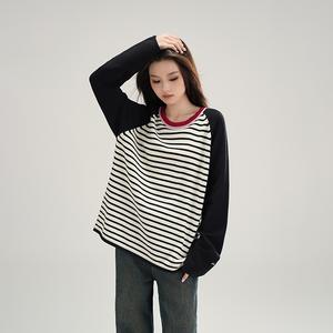 Women's Loose Knitted Sweater, Soft Striped Pullover for Fall & Winter, Casual Daily Wear Top, Cozy Inner Layer Clothing 8664# Knitwear Womenswear Crewneck Longsleeve Fitted