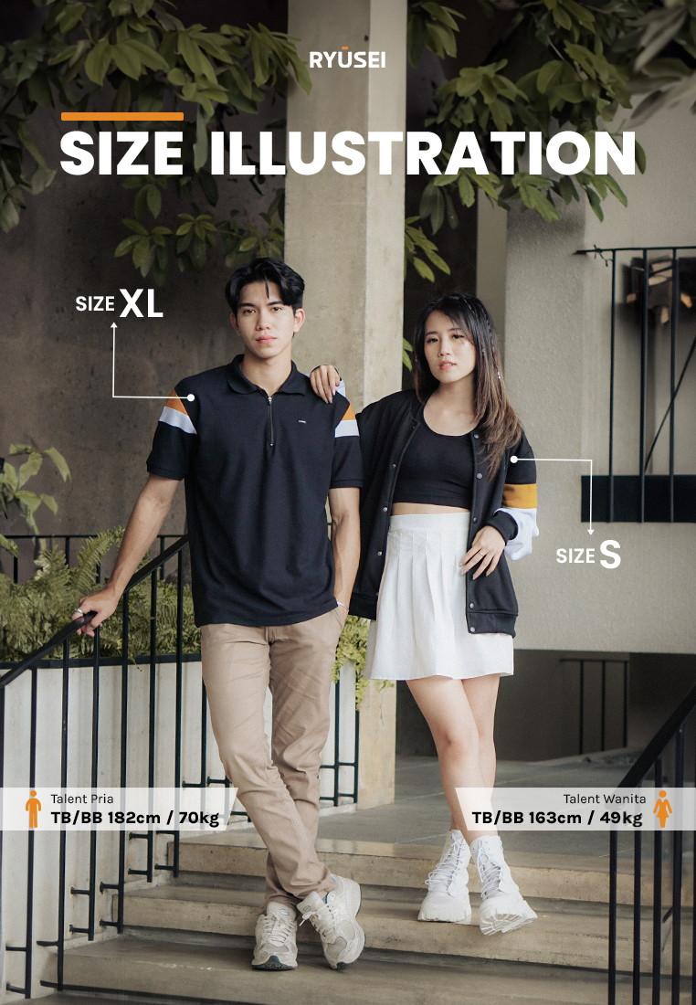 Ryusei Kaos Pria Hayama White Stripe Navy